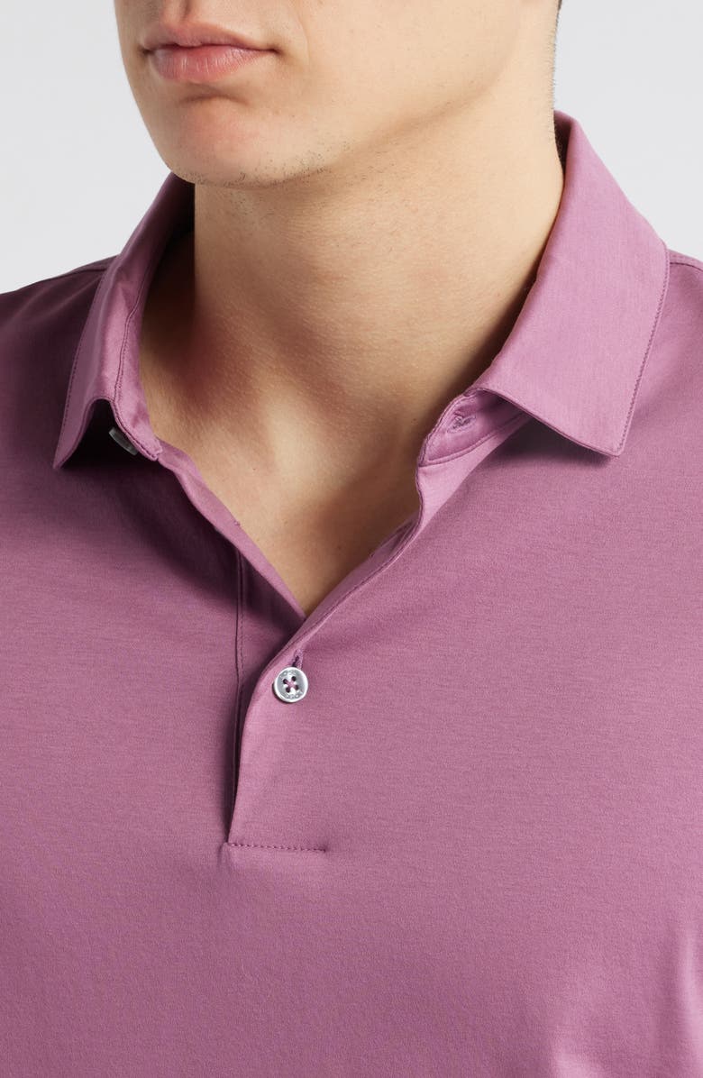 BOSS Pleins Long Sleeve Polo, Alternate, color, Bright Purple