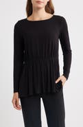 Anne Klein Long Sleeve Elastic Waist Top