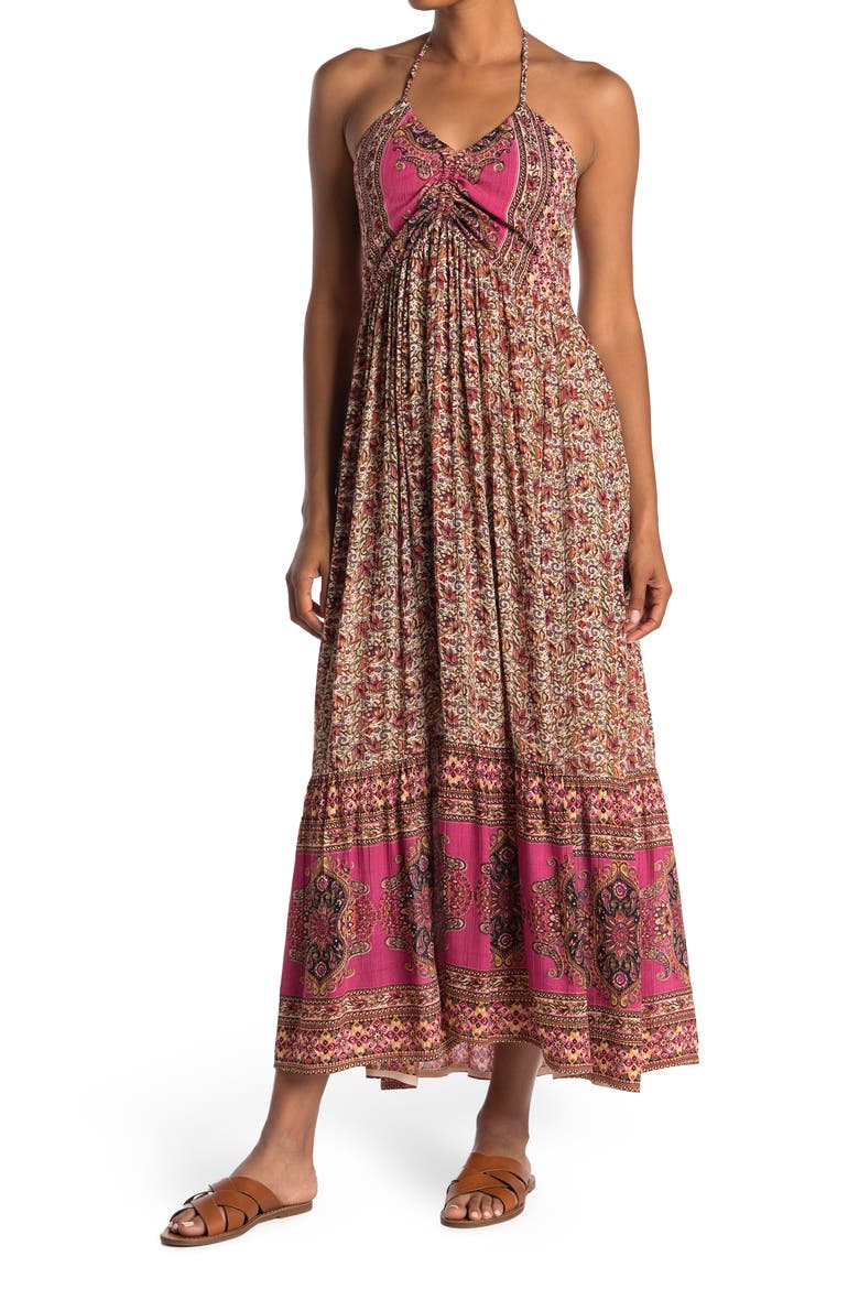 Halter Dress, Main, color, IVORY-PINK
