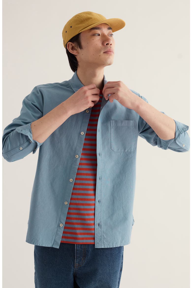 Jenken Garment Dyed Long Sleeve Oxford Shirt, Alternate, color, BLUE SLATE