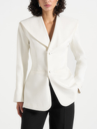 Manière De Voir Emy Tailored Cinch Waist Shawl Blazer
