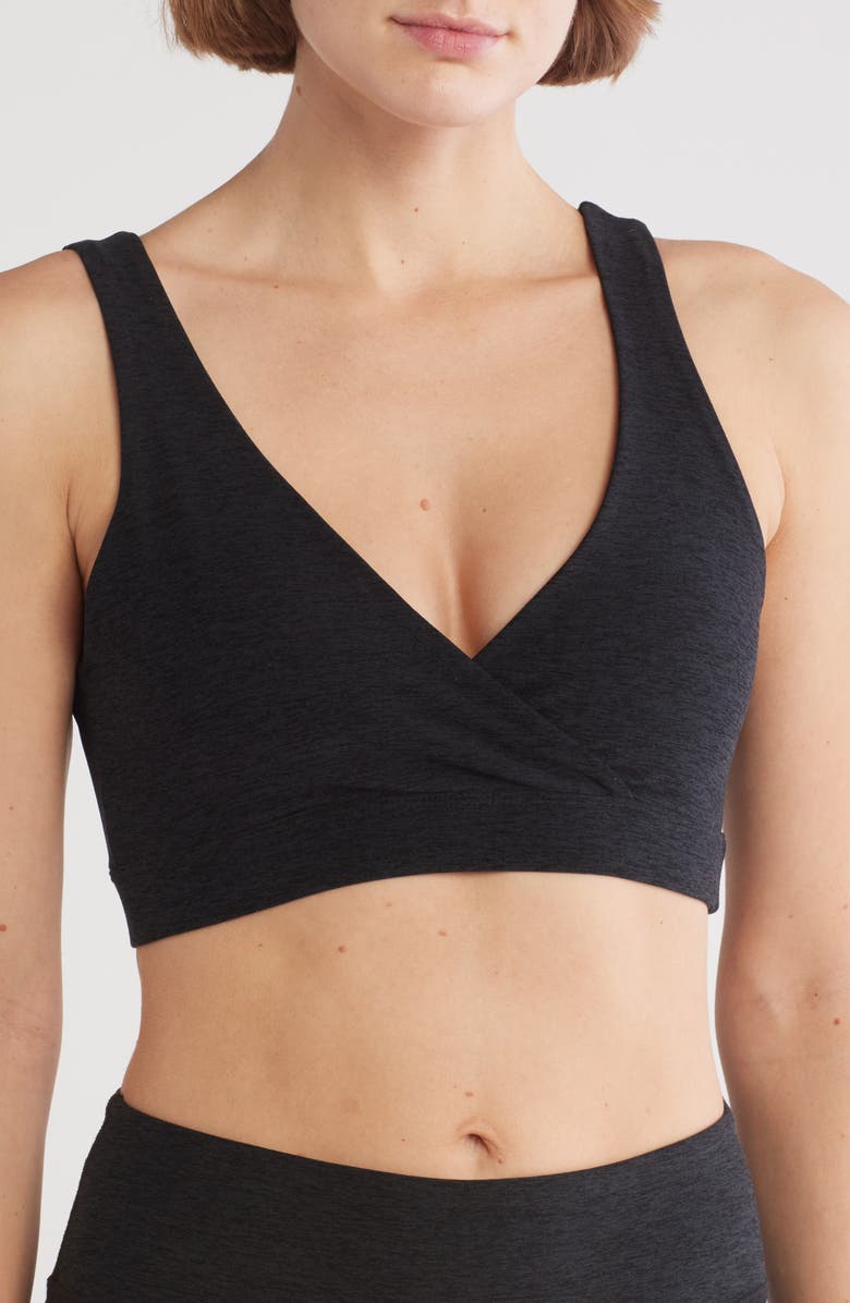 Beyond Yoga Space Dye Crossover Sports Bra, Main, color,