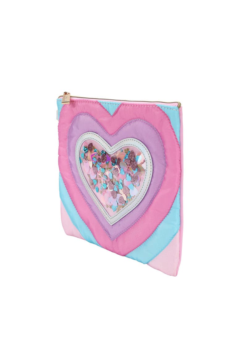 Quilted Heart Confetti Adult Pencil Case Pouch, Alternate, color, Multicolor
