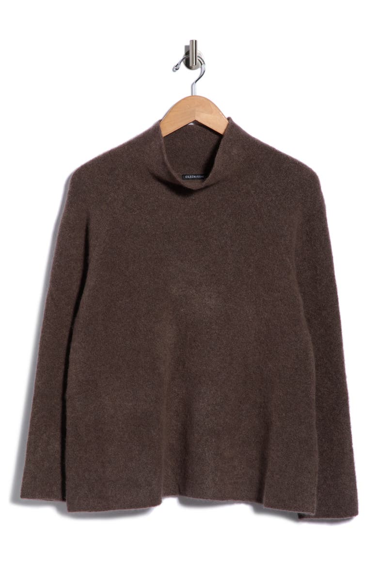 Mock Neck Cashmere & Silk Sweater, Main, color, RYE