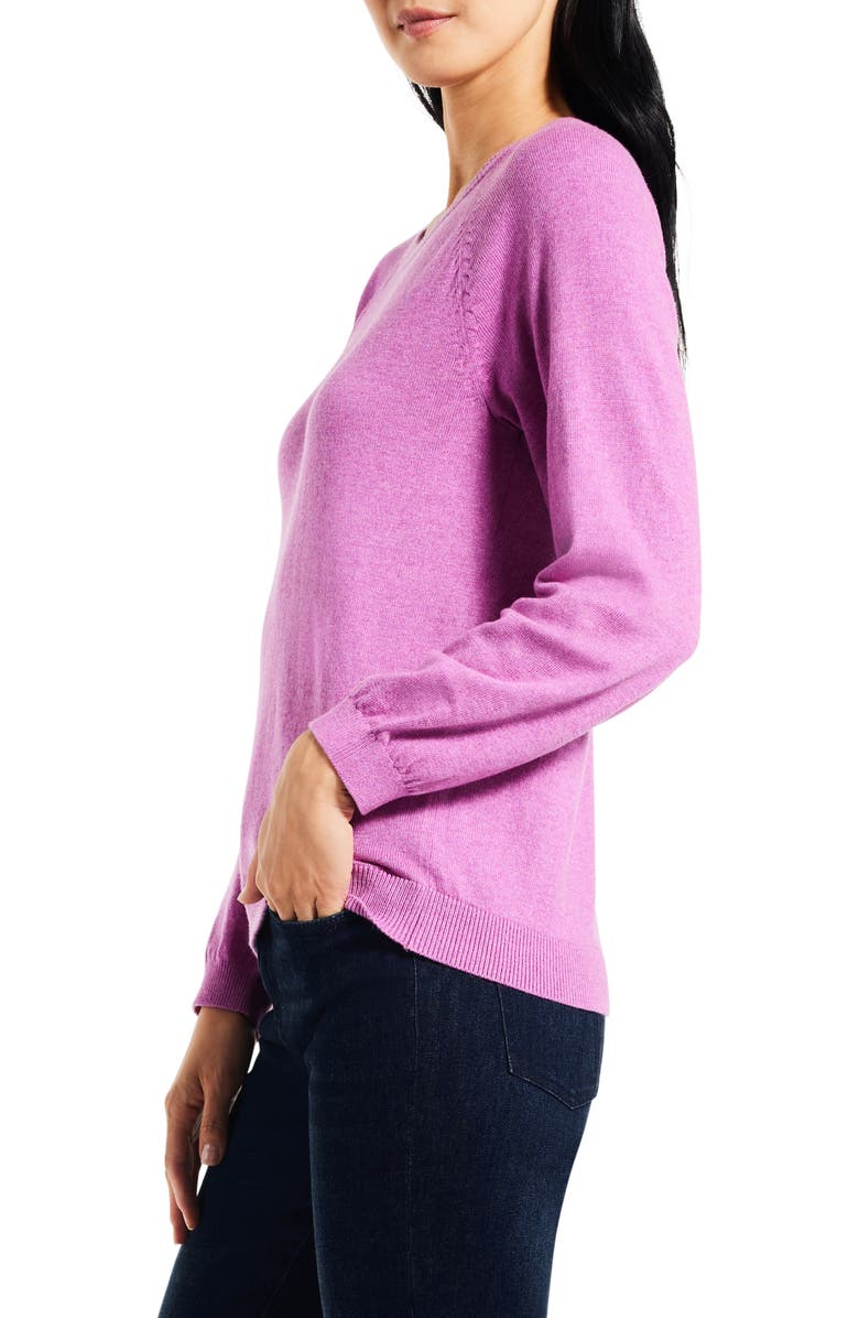 NIC+ZOE Here & There Cotton Blend Sweater, Alternate, color, Vivid Magenta