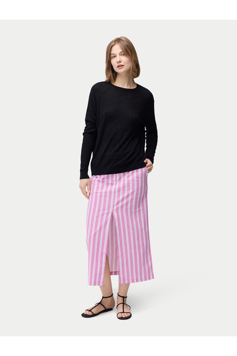 Silk Cashmere Textured Sweater, Alternate, color, black