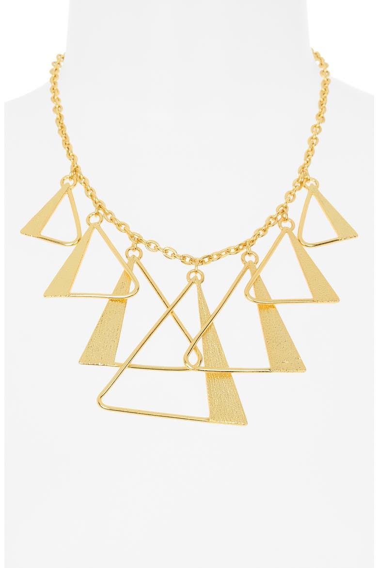 Geometric Triangle Necklace, Alternate, color, GOLD