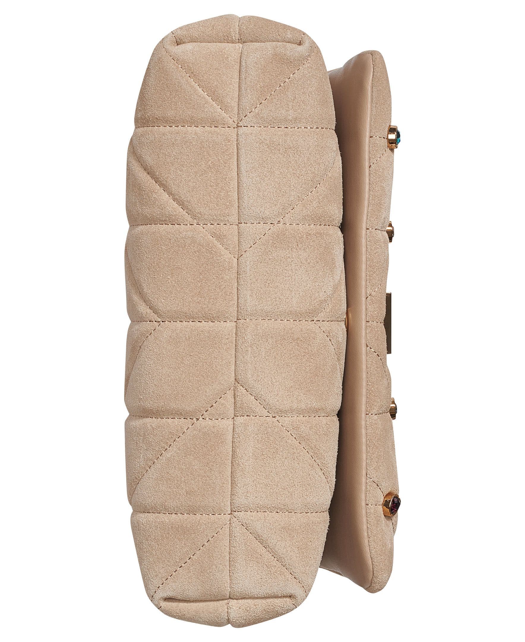 Lafayette Suede Shoulder Bag With Gems, Alternate, color, Cappucino