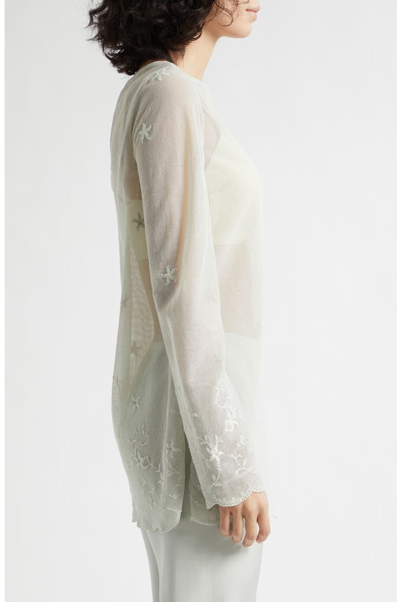 Cove Sheer Embroidered Tunic, Alternate, color, SEAFOAM