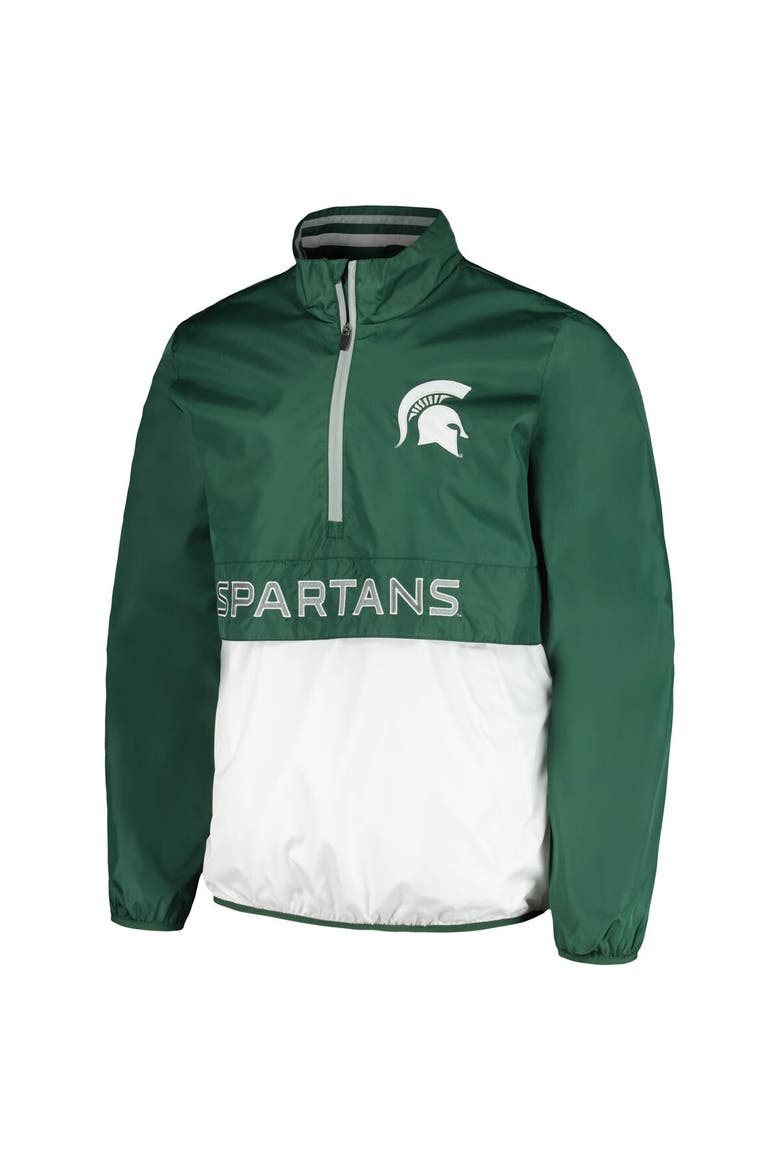 Men's G-III Sports by Carl Banks Green Michigan State Spartans Cornerman Half-Zip Top, Alternate, color, Green