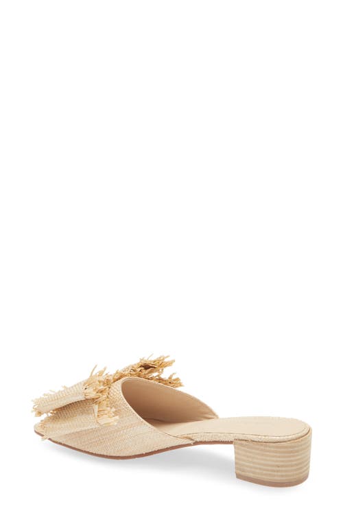 Chocolat Blu Bow Slide Sandal In Natural Raffia
