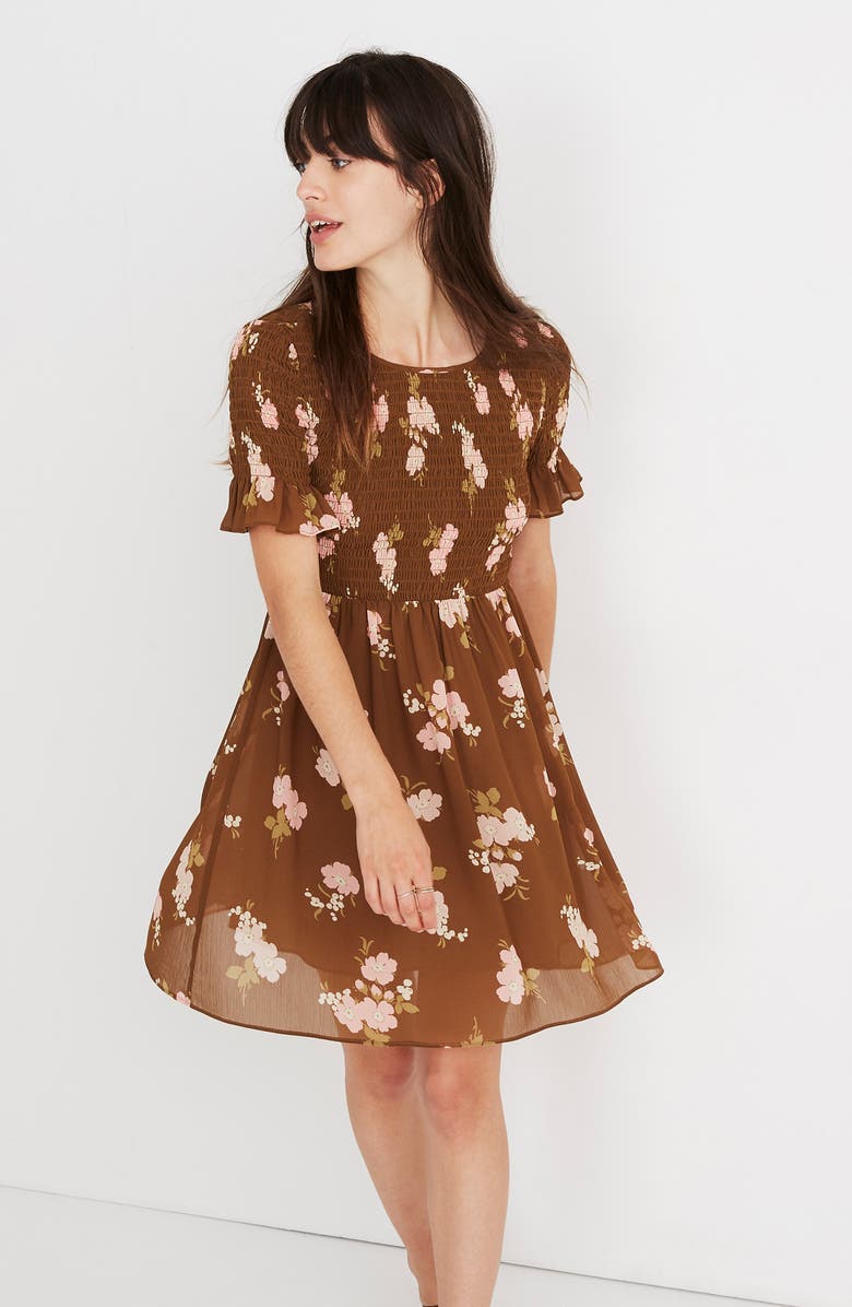 Madewell Smocked Top Dress, Alternate, color,