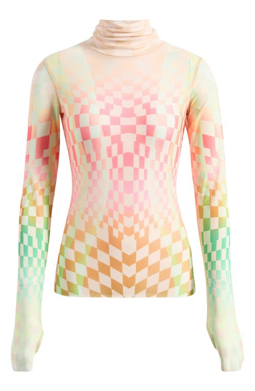 AFRM AFRM ZADIE PRINT TURTLENECK MESH TOP 