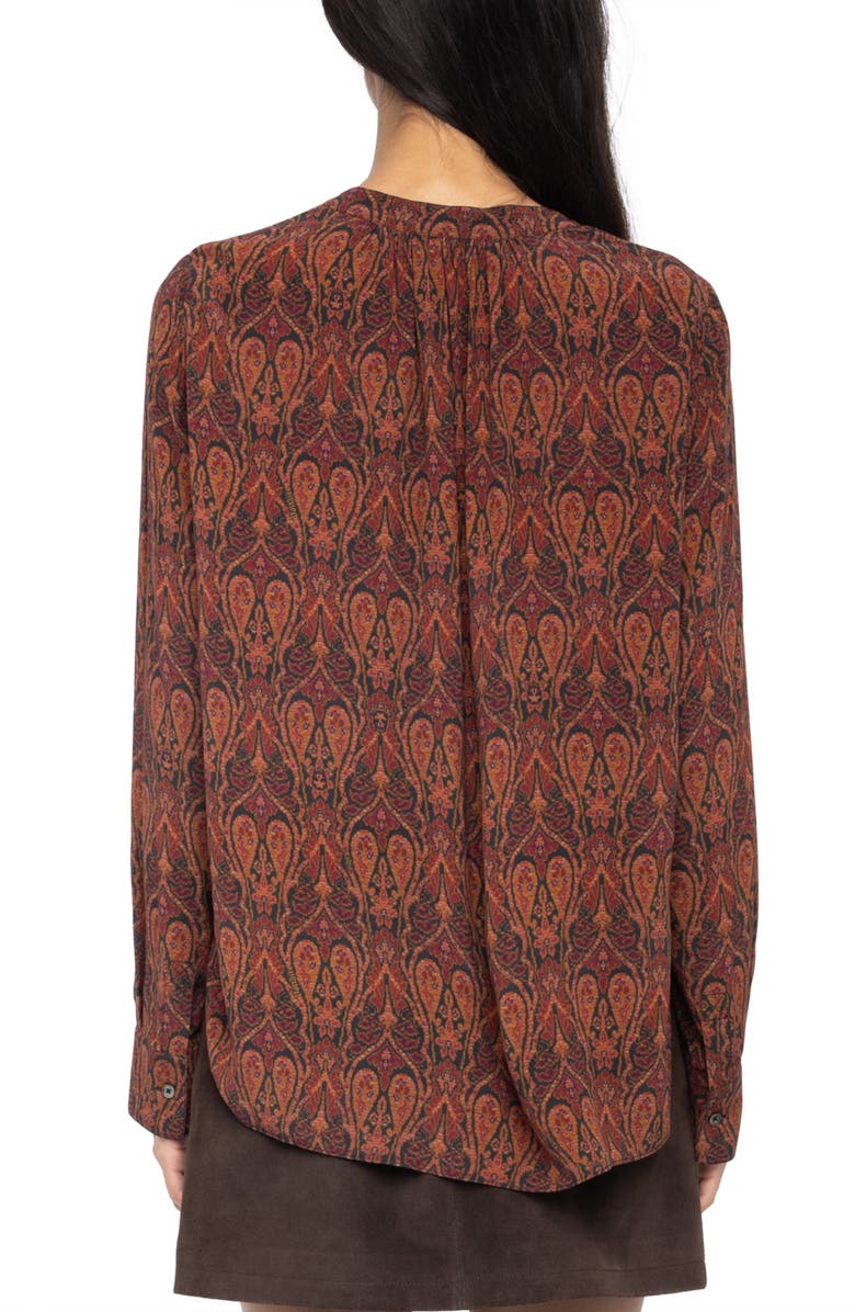 Zadig & Voltaire Tinko Paisley Print Long Sleeve Shirt, Alternate, color, Brown/ Black