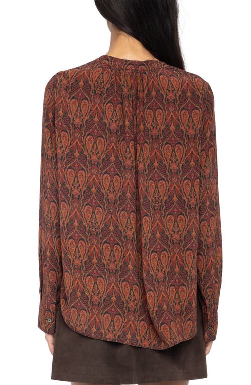 Zadig & Voltaire Tinko Paisley Print Long Sleeve Shirt In Brown