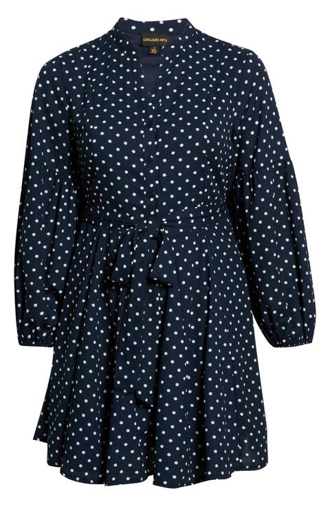 Polka Dot Button Down Minidress