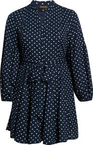 SUGARLIPS Polka Dot Button Down Minidress