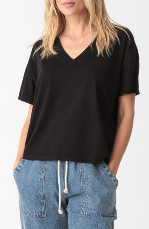 Electric & Rose Chase V-neck Cotton T-shirt In Black