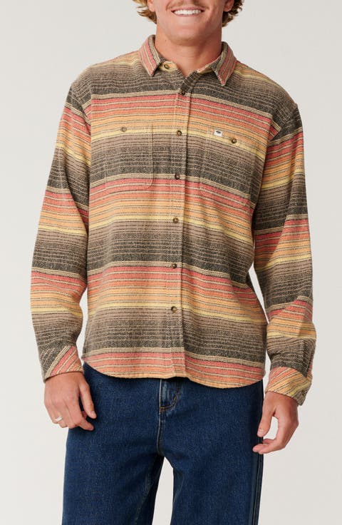Classic Surf Baja Cotton Flannel Button-Up Shirt