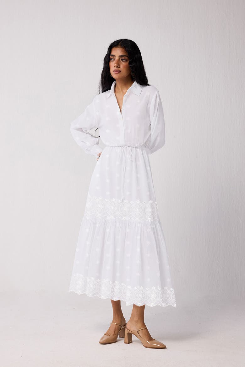 Flowing Tiered Maxi Dress, Alternate, color, White