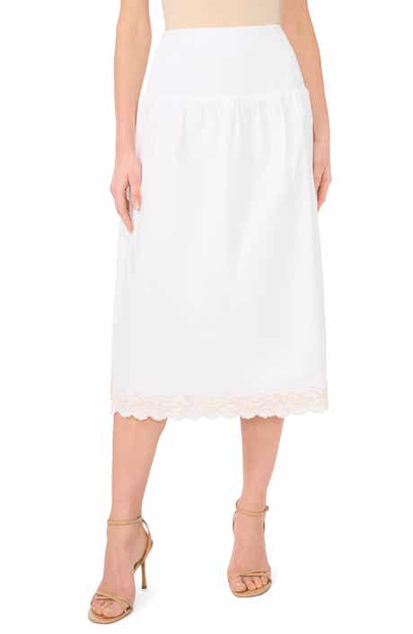 Parker Embroidered Hem Cotton Midi Skirt