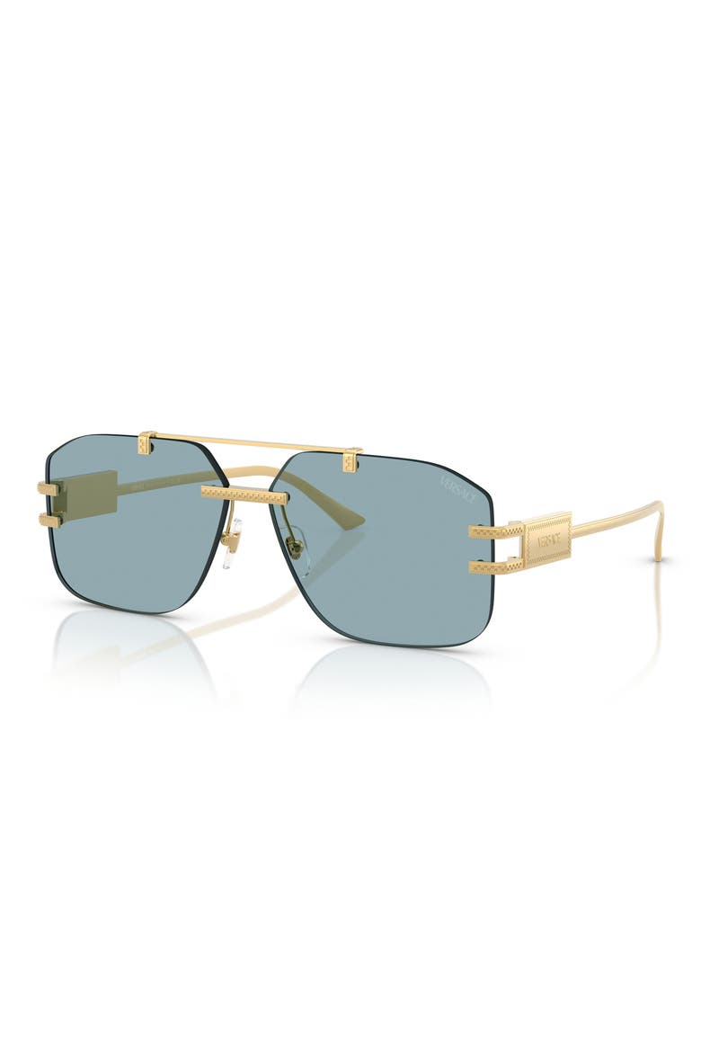 60mm Rectangular Sunglasses, Alternate, color, GOLD