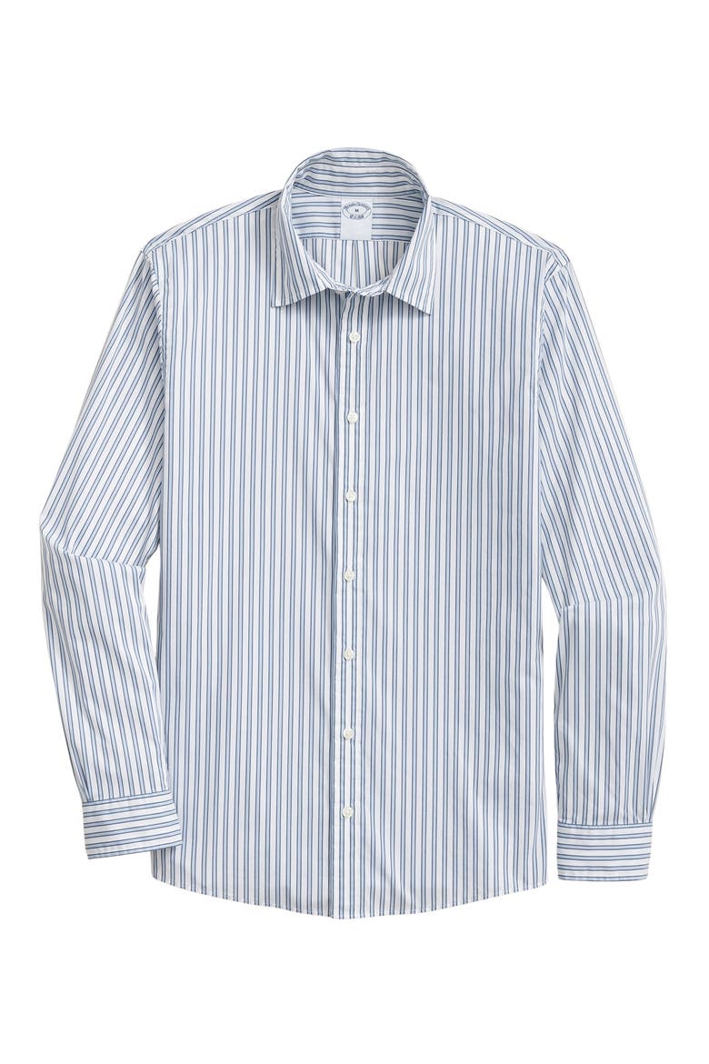 Performance Button-Up Shirt, Main, color, WHITESTRIPE