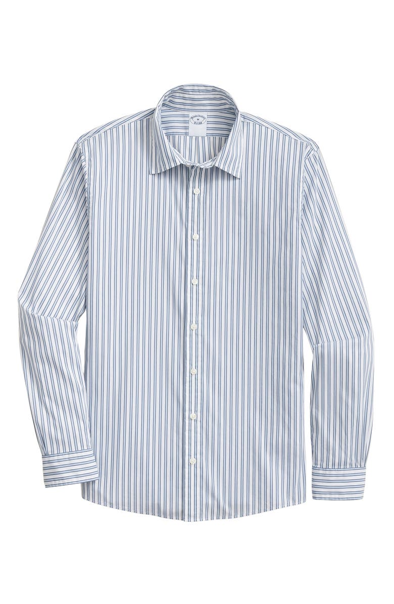 Brooks Brothers Performance Button-Up Shirt, Main, color, Whitestripe