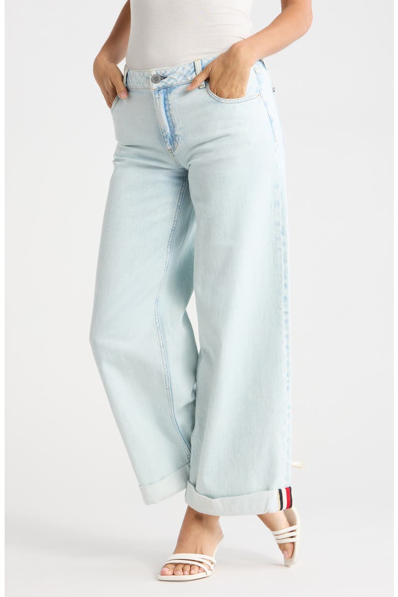 Duncan Roll Cuff Wide Leg Jeans, Main, color, DARLA LIGHT INDIGO