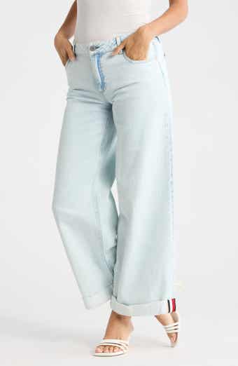 Alice + Olivia Duncan Roll Cuff Wide Leg Jeans