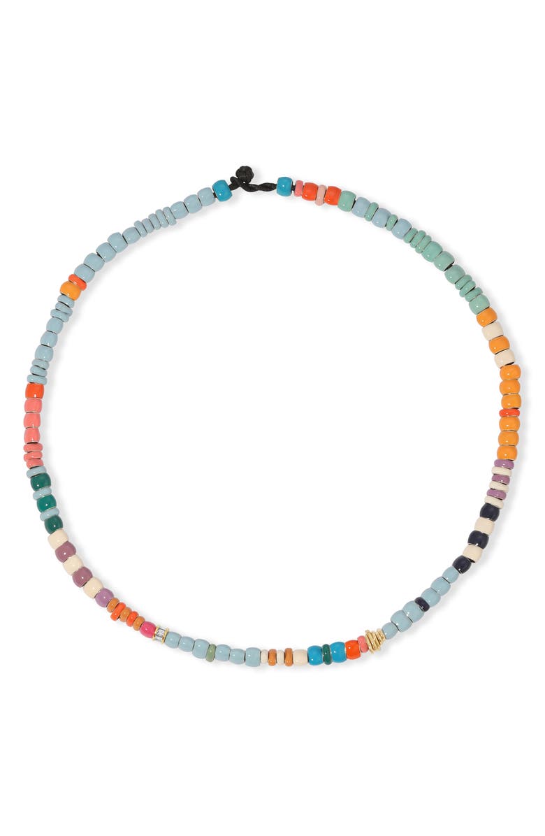 Adina Reyter Mixed Enamel Bead Necklace with Diamond Accent, Main, color, 