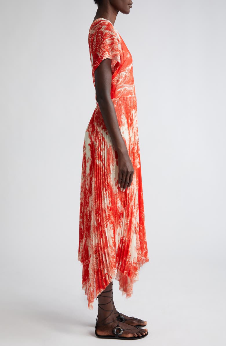 Jason Wu Collection Oceanscape Print Asymmetric Chiffon Midi Dress, Alternate, color, 