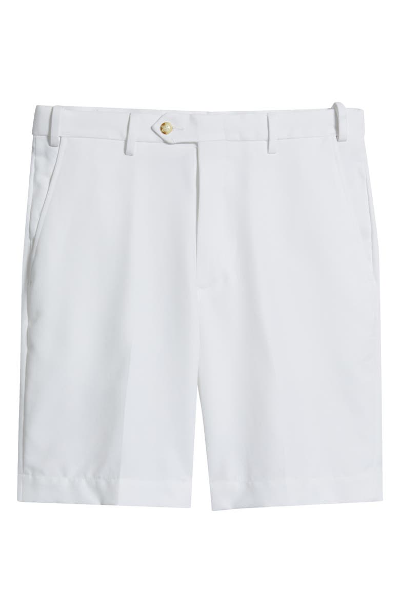 Berle Microfiber Flat Front Shorts, Alternate, color, White
