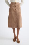Veronica Beard Callisian Suede Midi Skirt