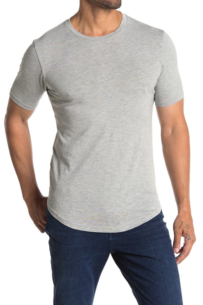 Scallop Slub Crewneck T-Shirt, Alternate, color, LT HEATHER GREY