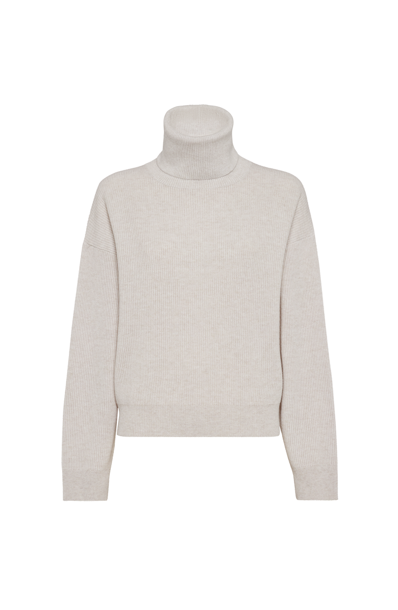 Brunello Cucinelli Wool, cashmere and silk sweater, Main, color, Cool Beige
