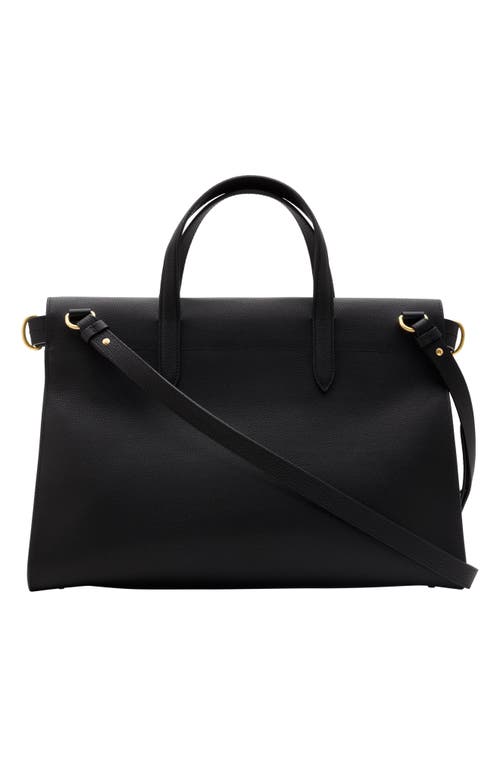 Burberry Mini Cotswold Grained Leather Top Handle Bag In Black