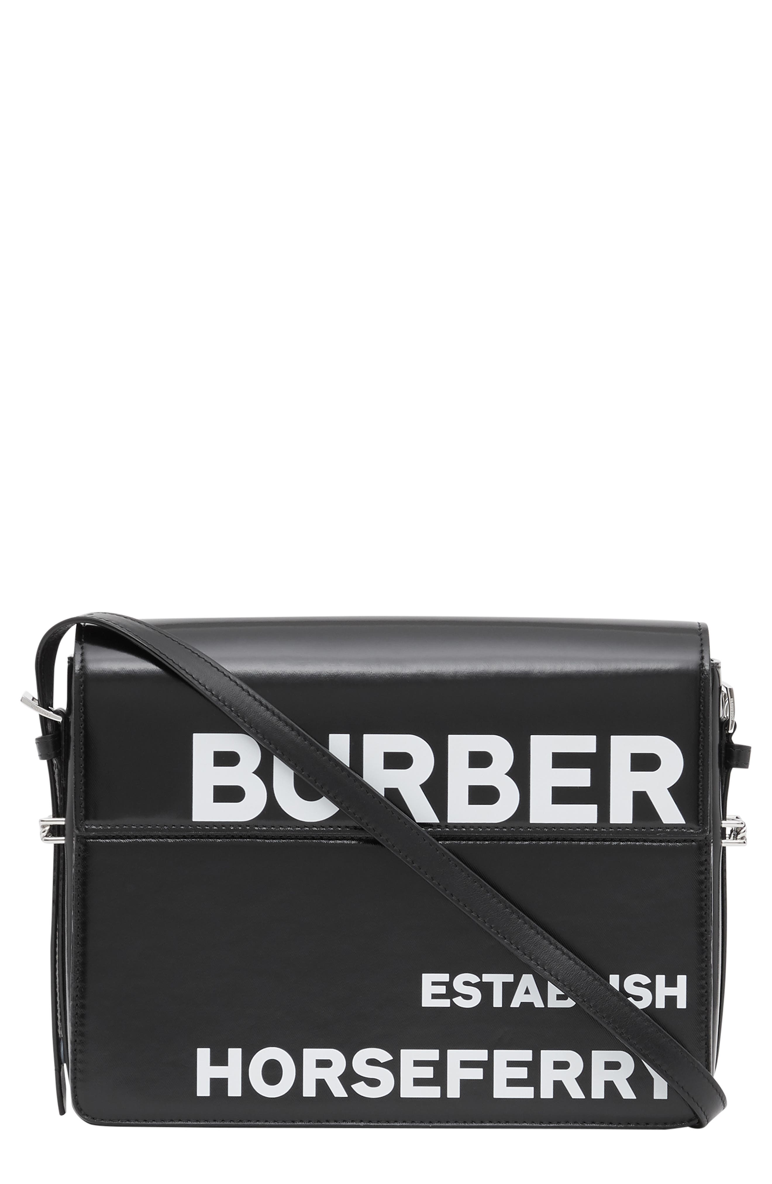 Burberry Large Grace Coated Canvas Shoulder Bag, Main, color, 