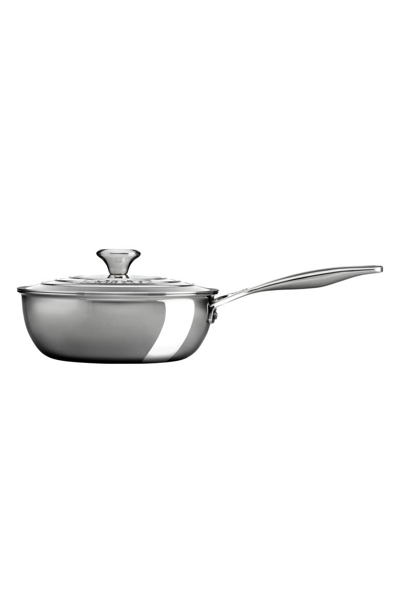 Le Creuset 2-Quart Stainless Steel Saucier Pan with Lid, Alternate, color, Stanless Steel