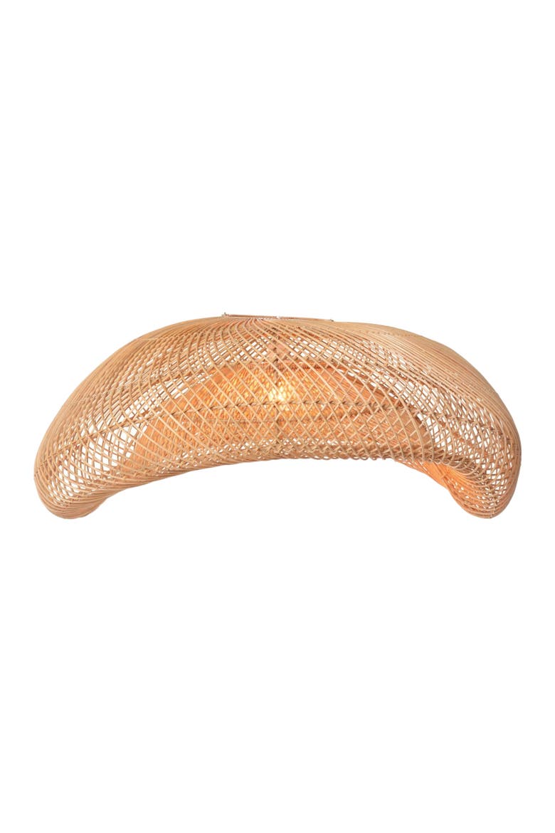 Rattan Arch Wavy Pendant Light-XL, Main, color, Natural
