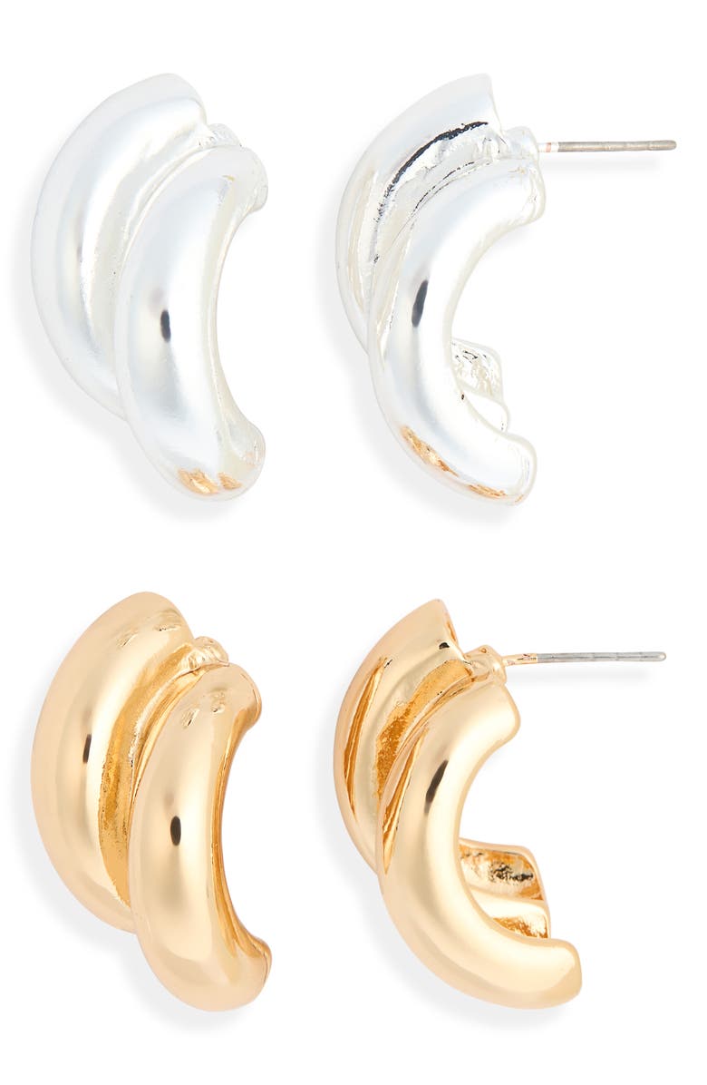 Leith 2-Pack Ridged Stud Earrings, Main, color, 
