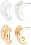 Leith 2-Pack Ridged Stud Earrings