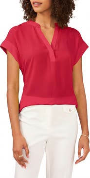 Chaus Split Neck Georgette Blouse