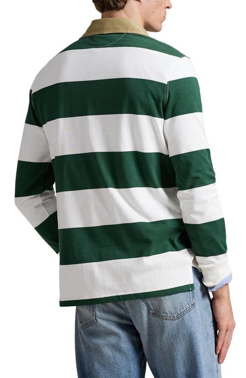 Polo Ralph Lauren Classic Fit Khaki Collar Rugby Shirt In Multi