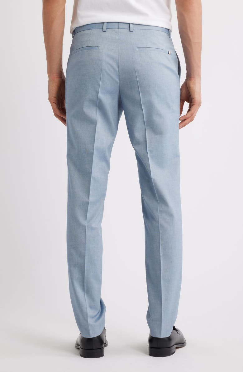 BOSS Genius Slim Fit Flat Front Stretch Dress Pants, Alternate, color, Light Blue