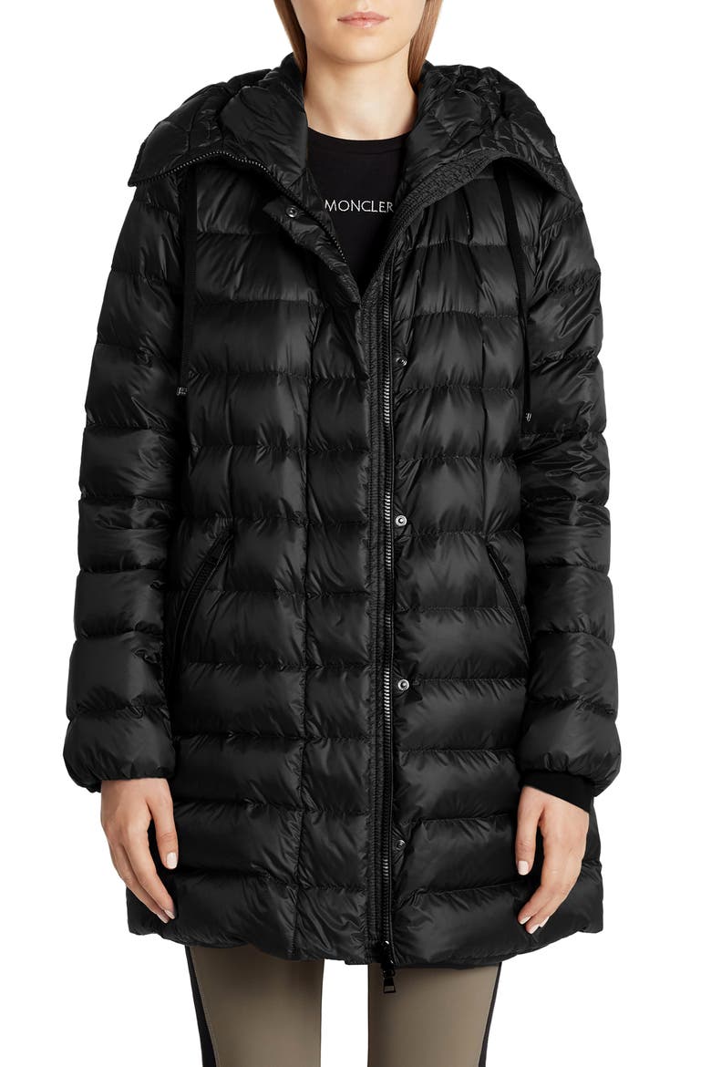 Gnosia Water Resistant Down Puffer Coat, Main, color, BLACK