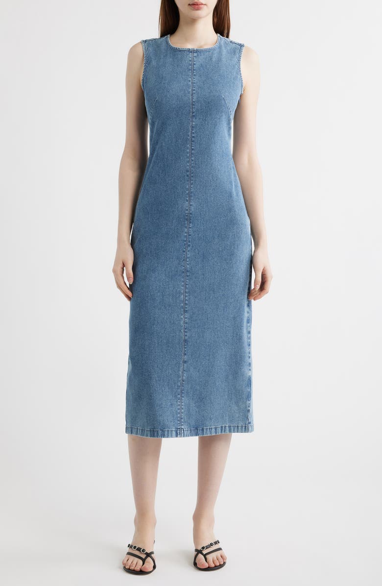 rag & bone Jasmine Denim Midi Tank Dress, Main, color, Waverly