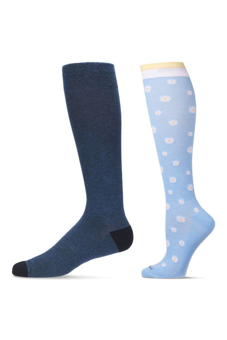 2-Pack Assorted Knee-High Compression Socks, Main, color, BLUE