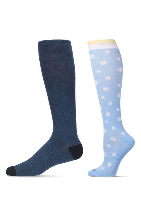 2-Pack Assorted Knee-High Compression Socks