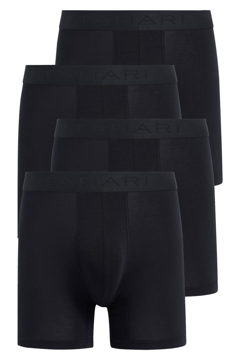 4-Pack Luxe Micro Boxer Briefs, Main, color, BLACK